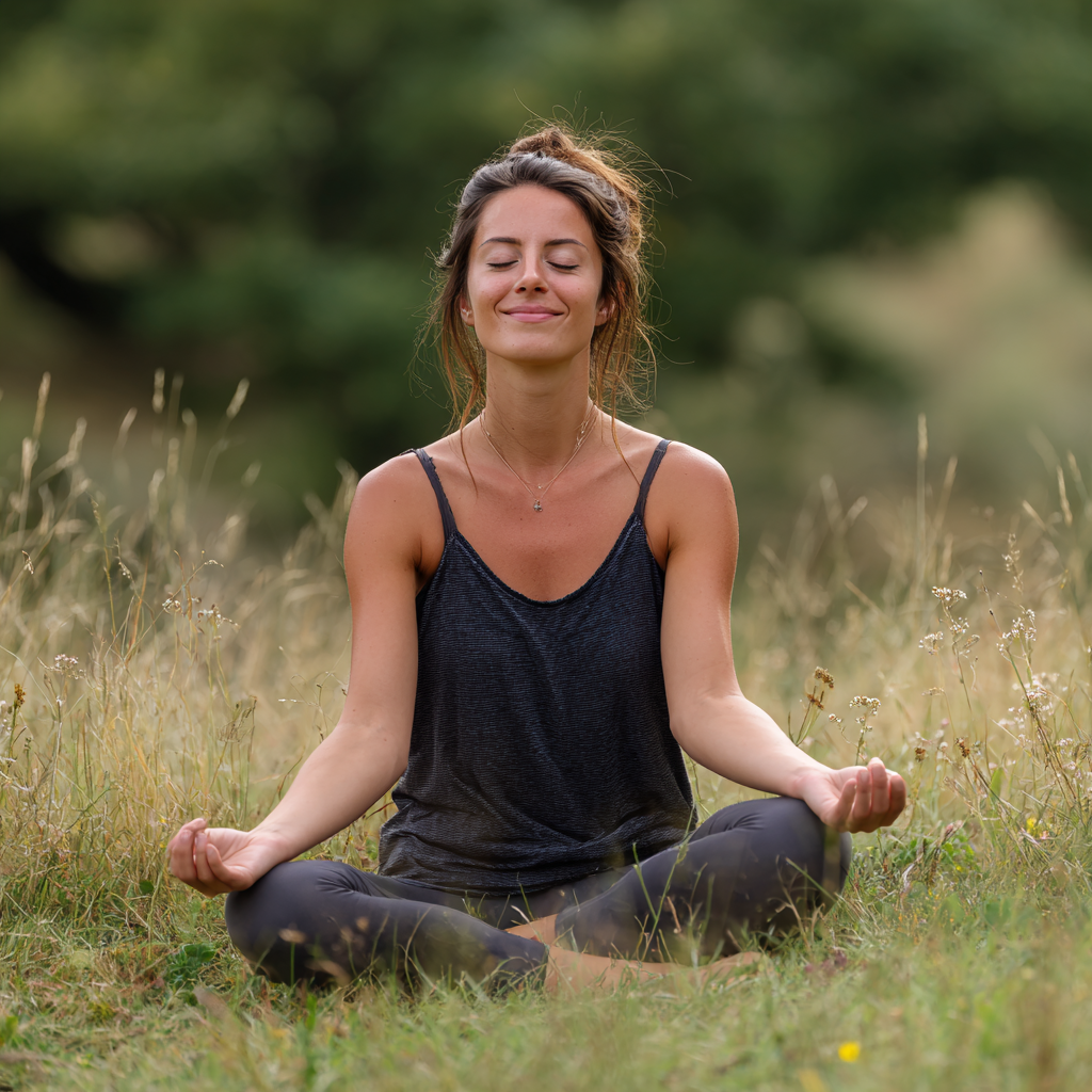 Romanian adults of different ages concentrating during a peaceful yoga session in a bright, airy studio